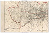 Tuckahoe District, Virginia 1911 Old Town Map Custom Print - Henrico Co.