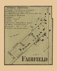 Fairfield Village, Michigan 1864 Old Town Map Custom Print - Lenawee Co