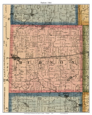 Hudson, Michigan 1864 Old Town Map Custom Print - Lenawee Co