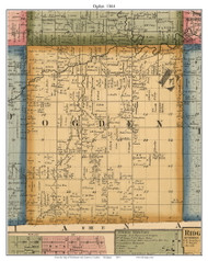 Ogden, Michigan 1864 Old Town Map Custom Print - Lenawee Co