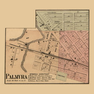 Palmyra Village, Michigan 1864 Old Town Map Custom Print - Lenawee Co