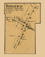 Ridgeway Village, Michigan 1864 Old Town Map Custom Print - Lenawee Co