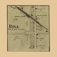 Riga Village, Michigan 1864 Old Town Map Custom Print - Lenawee Co