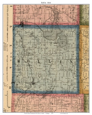 Rollin, Michigan 1864 Old Town Map Custom Print - Lenawee Co
