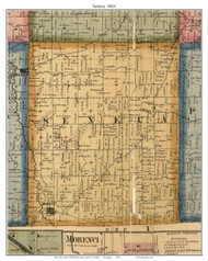 Seneca, Michigan 1864 Old Town Map Custom Print - Lenawee Co