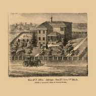 E. Allis Residence, Adrian, Michigan 1864 Old Town Map Custom Print - Lenawee Co