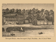 Davenport House, Franklin, Michigan 1864 Old Town Map Custom Print - Lenawee Co
