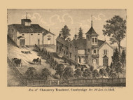 Chauncey Teachout Residence, Cambridge, Michigan 1864 Old Town Map Custom Print - Lenawee Co