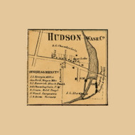 Hudson Village, Dexter, Michigan 1864 Old Town Map Custom Print - Washtenaw Co