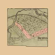 Dexter Village, Michigan 1864 Old Town Map Custom Print - Washtenaw Co