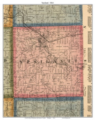 Ypsilanti, Michigan 1864 Old Town Map Custom Print - Washtenaw Co