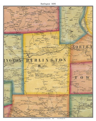 Burlington Township, Pennsylvania 1858 Old Town Map Custom Print - Bradford Co.