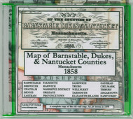 Map of the Counties of Barnstable, Dukes and Nantucket, Massachusetts, 1858, CDROM Old Map