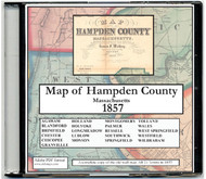 Map of Hampden County, Massachusetts, 1857, CDROM Old Map
