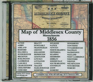 Map of Middlesex County, Massachusetts, 1856, CDROM Old Map
