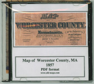 Map of Worcester County, Massachusetts, 1857, CDROM Old Map