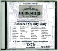 Beers Atlas of Berkshire County, Massachusetts, 1876, Research Quality CDROM Old Map