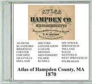 Beers Atlas of Hampden County, Massachusetts, 1870, CDROM Old Map