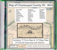 Map of Chautauque County, New York, 1854, CDROM Old Map