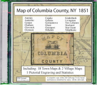 Map of Columbia County, New York, 1851, CDROM Old Map