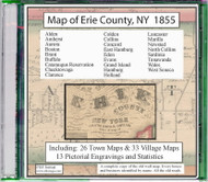 Map of Erie County, New York, 1855, CDROM Old Map