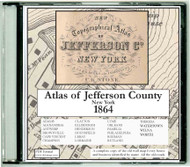 Topographical Atlas of Jefferson Co, New York, 1864, CDROM Old Map