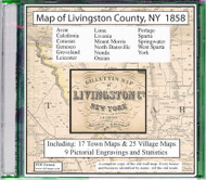 Map of Livingston County, New York, 1858, CDROM Old Map