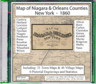 Map of Niagara and Orleans Counties, New York, 1860, CDROM Old Map