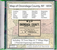 Map of Onondaga County, New York, 1859, CDROM Old Map