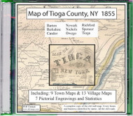 Map of Tioga County, New York, 1855, CDROM Old Map