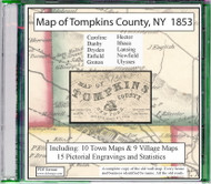 Map of Tomkins County, New York, 1853, CDROM Old Map