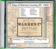 Map of Warren County, New York, 1858, CDROM Old Map