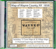 Map of Wayne County, New York, 1858, CDROM Old Map