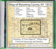 Map of Wyoming County, New York, 1853, CDROM Old Map
