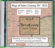Map of Yates County, New York, 1855, CDROM Old Map