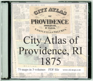 Hopkins Atlas of Providence City, Rhode Island, 1875, CDROM Old Map