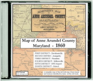 Martenet's Map of Anne Arundel County, Maryland, 1860, CDROM Old Map