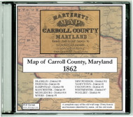 Martenet's Map of Carrol County, Maryland, 1862, CDROM Old Map