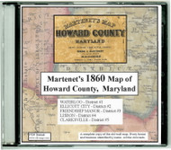Martenet's Map of Howard County, Maryland, 1860, CDROM Old Map