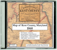 Martenet's Map of Kent County, Maryland, 1860, CDROM Old Map