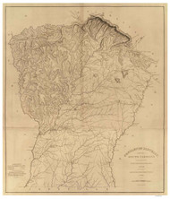 Pendleton District, 1825 South Carolina - Old Map Reprint - Mills Atlas RSY