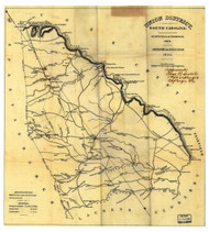 Union District, 1825 South Carolina - Old Map Reprint - Mills Atlas LC