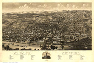 Albany, New York 1879 Bird's Eye View - Old Map Reprint