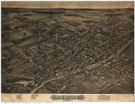 Albion, New York 1880 Bird's Eye View - Old Map Reprint