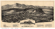 Altamont, New York 1890 Bird's Eye View - Old Map Reprint
