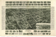 Amityville, New York 1925 Bird's Eye View - Old Map Reprint