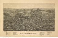 Ballston Spa, New York 1890 Bird's Eye View - Old Map Reprint
