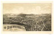 Brewster, New York 1887 Bird's Eye View - Old Map Reprint