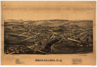 Broadalbin, New York 1880 Bird's Eye View - Old Map Reprint