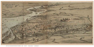 Buffalo, New York 1888 Bird's Eye View - Old Map Reprint